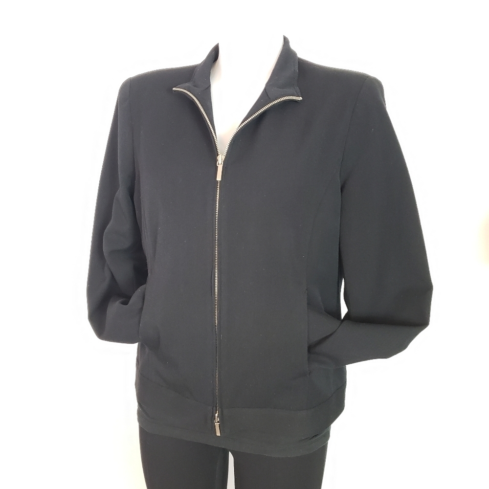 Nine & Company vintage black moto jacket zip up